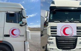 Bakıdan Xankəndiyə yola salınan 40 ton humanitar yardım yoldadır  VİDEO  FOTO