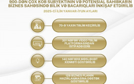 900dən çox KOB subyekti və potensial sahibkar dövlət dəstəyi ilə biznes üzrə bilik və bacarıqlarını inkişaf etdirib