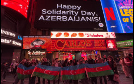 Məşhur "Times square" meydanında azərbaycanlıların Yeni il təbriki  VİDEO  FOTO