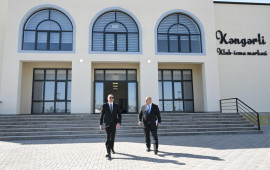 İlham Əliyev Ağdamın Kəngərli kəndində klubicma mərkəzində yaradılan şəraitlə də tanış olub  FOTO