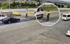 BakıQuba yolunda "Sprinter" sürücüsü polisdən belə qaçdı 