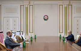 Prezident Ərəb Koordinasiya Qrupuna daxil olan üzv qurumların rəhbər şəxslərindən ibarət nümayəndə heyətini qəbul edib  FOTO