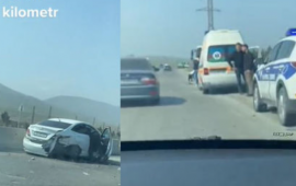 BakıQuba yolunda iki avtomobil toqquşdu