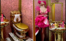 Məşhur balerinanın qızıldan tualeti  VİDEO