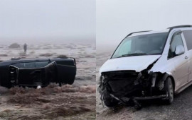 Buzlu yol zəncirvari qəzaya səbəb oldu 