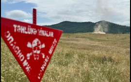 Ağdərədə minaya düşən var