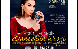 "Şansonun ürəyi" böyük konserti Opera studiyasının səhnəsində